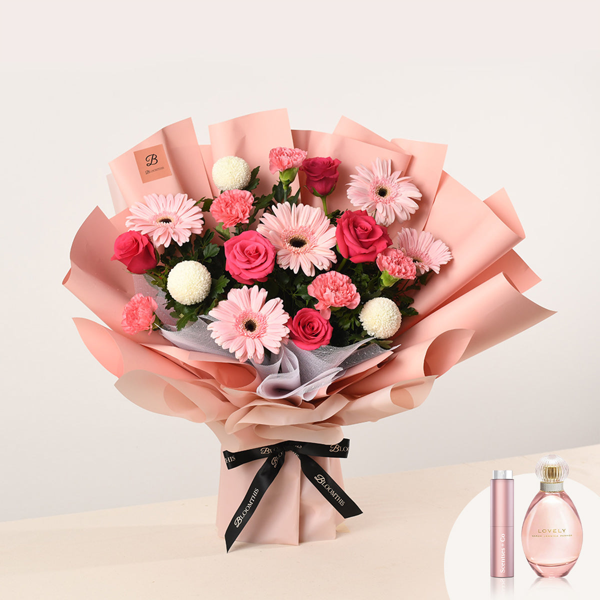 [BloomThis] Marilyn Pink Carnation Bouquet Package