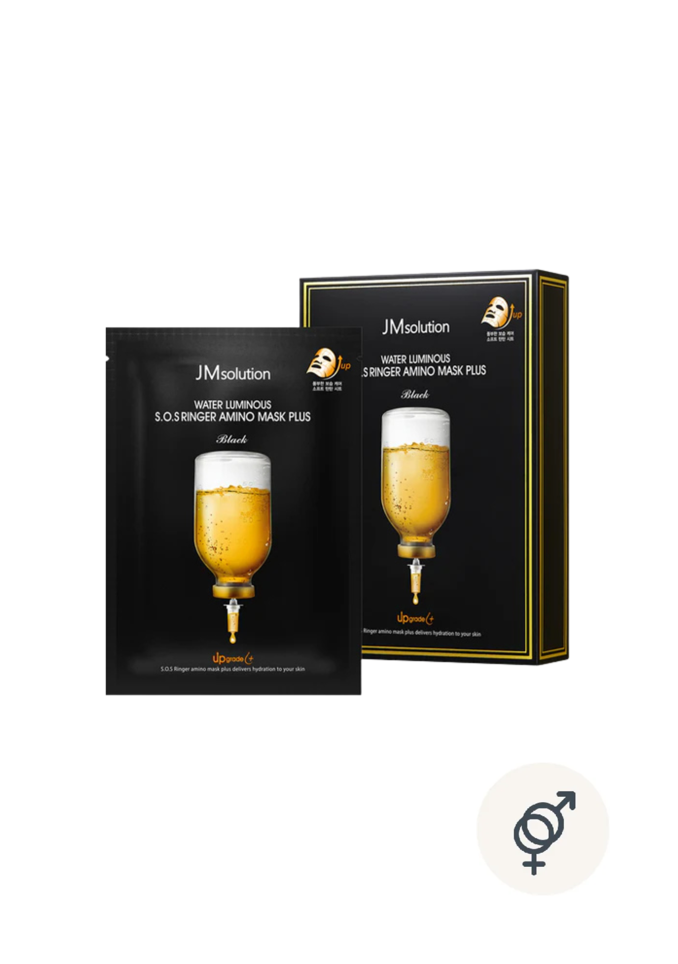 JM Solution Water Luminous S.O.S Ringer Amino Mask Plus Black 10's