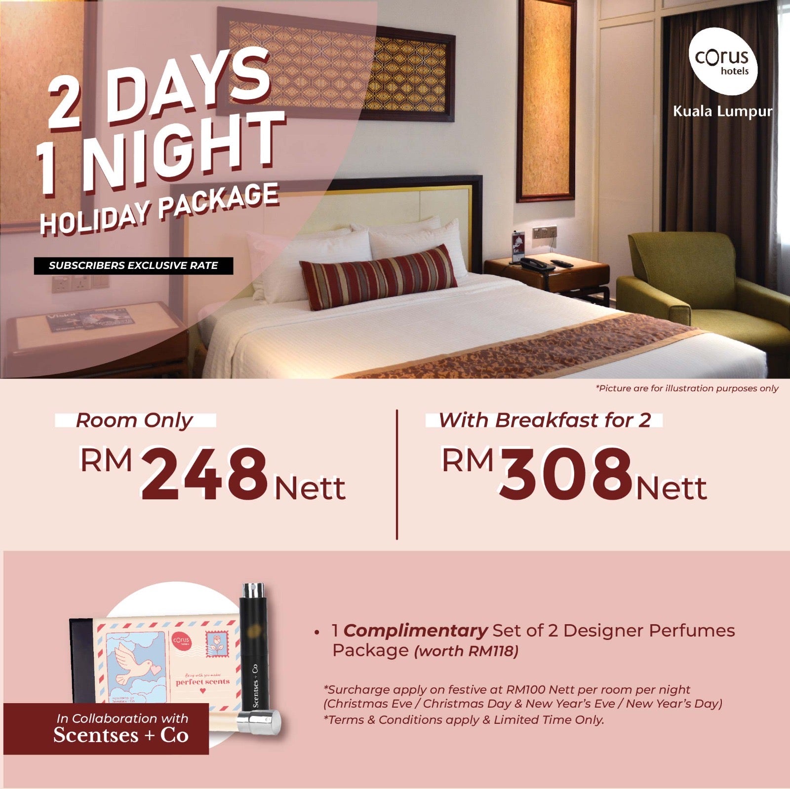 [Limited Time] Holiday Room Package with Corus Hotel